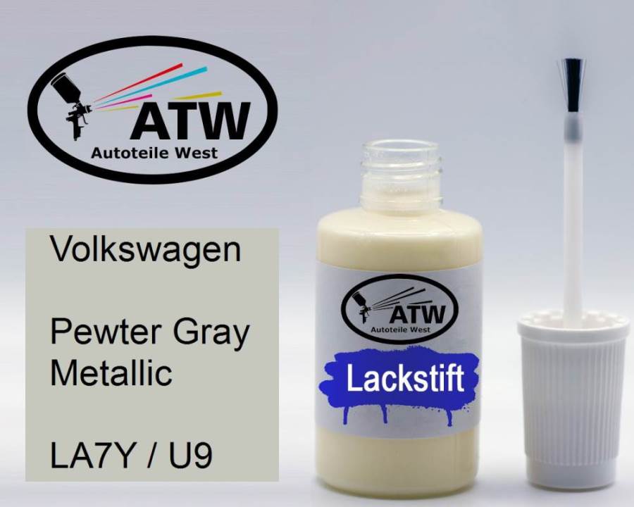 Volkswagen, Pewter Gray Metallic, LA7Y / U9: 20ml Lackstift, von ATW Autoteile West.